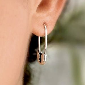 Sterling Silver Safety Pin Earrings